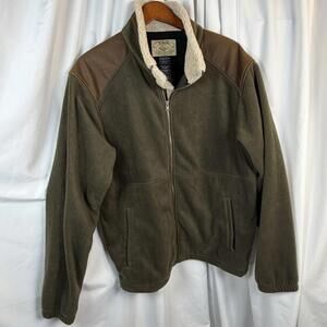 Tag Safari Mens XL Beige Brown Full Zip Fleece Jacket Classic Soft & Warm Large